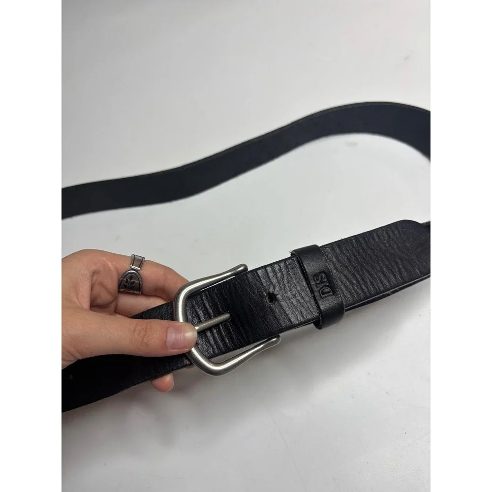 Holtz Leather Co Mens Black Handcrafted Leather Belt Size 44 Classic Western